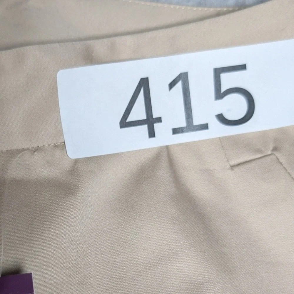 Lane Bryant Womens Trousers Size 18 Khaki Beige Cotton Stretch Cuffed Cropped - Picture 12 of 12